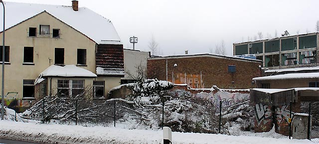 Gelände des ehemaligen VEB Preßwerk Ottendorf-Okrilla im Februar 2021 nach den Baumfällungen